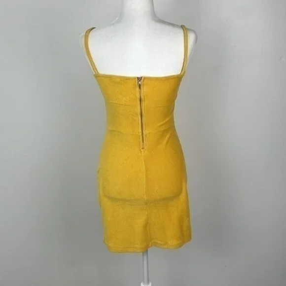 Forever 21 Yellow Tank Mini Bodycon Dress Size Medium - Picture 5 of 8